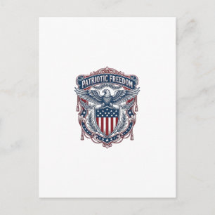 Patriotic Garden Flag Style Vector Graphic Tee_1 Postcard