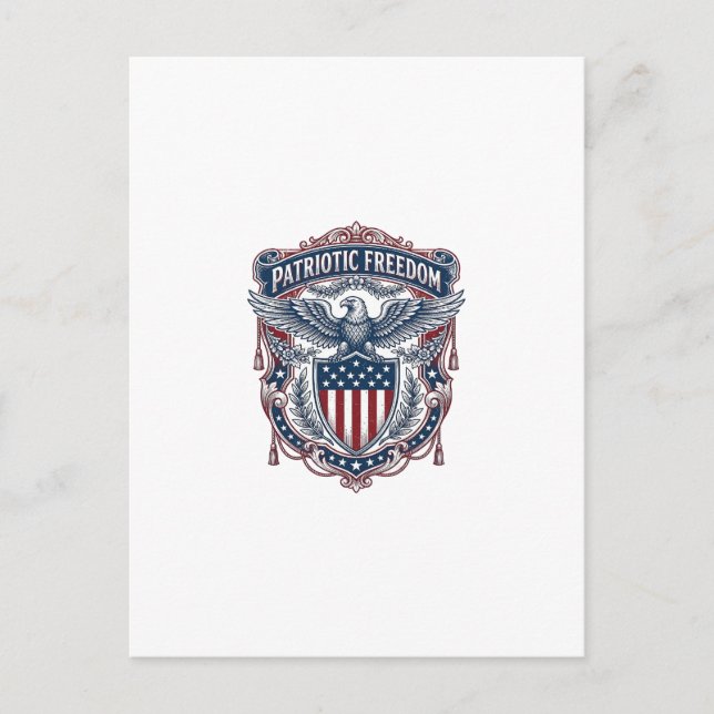 Patriotic Garden Flag Style Vector Graphic Tee_1 Postcard (Front)