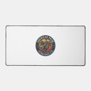 Patriotic George Washington Riding T-rex American Desk Mat