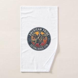 Patriotic George Washington Riding T-rex American Hand Towel