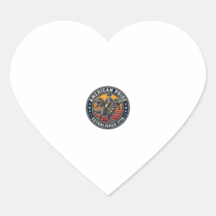 Patriotic George Washington Riding T-rex American  Heart Sticker
