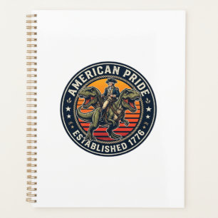 Patriotic George Washington Riding T-rex American Planner