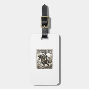 Patriotic George Washington Riding T-rex Freedom R Luggage Tag