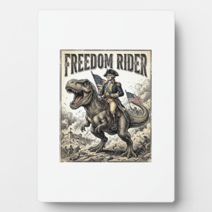 Patriotic George Washington Riding T-rex Freedom R Plaque