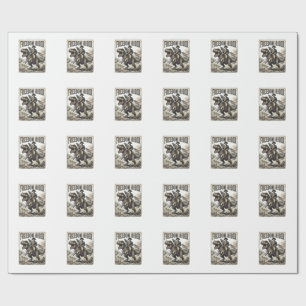 Patriotic George Washington Riding T-rex Freedom R Wrapping Paper
