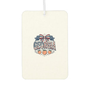 Patriotic Georgia Peach Bow Vintage 4th of July Sh Car Air Freshener