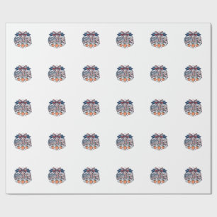 Patriotic Georgia Peach Bow Vintage 4th of July Sh Wrapping Paper