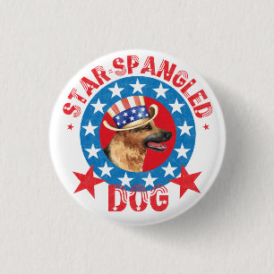 Patriotic German Shepherd 3 Cm Round Badge