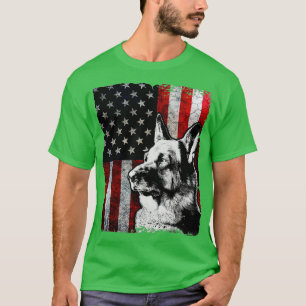 Patriotic German Shepherd American Flag Dog - 1 T-Shirt