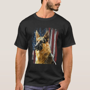 Patriotic German Shepherd American Flag Dog Gift M T-Shirt