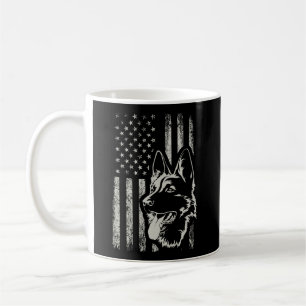 Patriotic German Shepherd American Flag Dog Lover Coffee Mug
