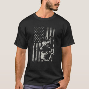 Patriotic German Shepherd AMERICAN FLAG Dog Lover  T-Shirt