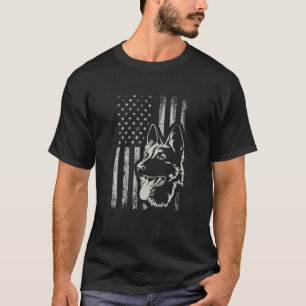 Patriotic German-Shepherd AMERICAN FLAG Dog Lover T-Shirt