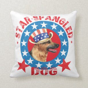 Patriotic German Shepherd Cushion