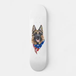Patriotic German Shepherd Dog Skateboard