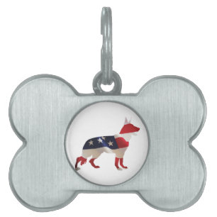 Patriotic German Shepherd Pet Tag