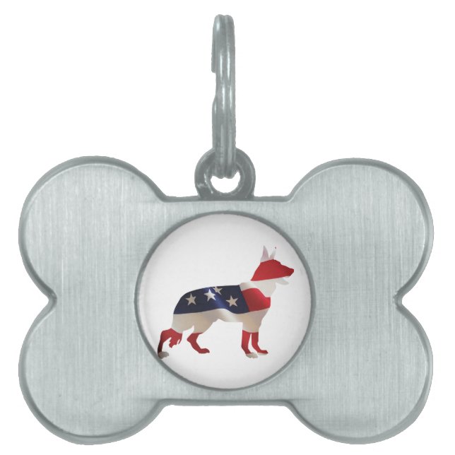 Patriotic German Shepherd Pet Tag (Front)