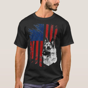 Patriotic German Shepherd USA American Flag Dog Pe T-Shirt