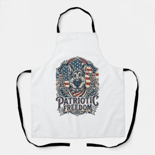 Patriotic German Shepherd Vector Graphic Tee_1 Apron