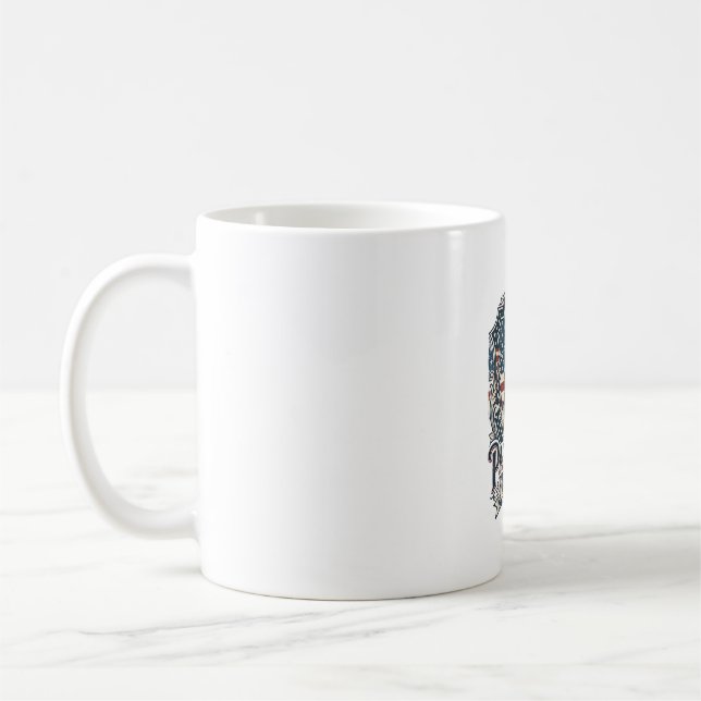 Patriotic German Shepherd Vector Graphic Tee_1 Coffee Mug (Left)