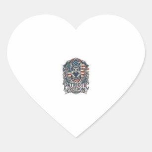 Patriotic German Shepherd Vector Graphic Tee_1 Heart Sticker
