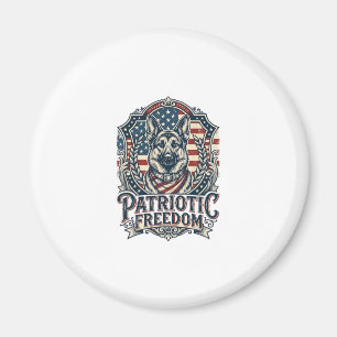 Patriotic German Shepherd Vector Graphic Tee_1 Magnet