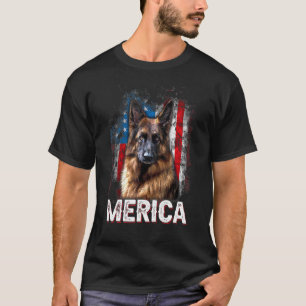 Patriotic German Shepherd Vintage American Flag Do T-Shirt
