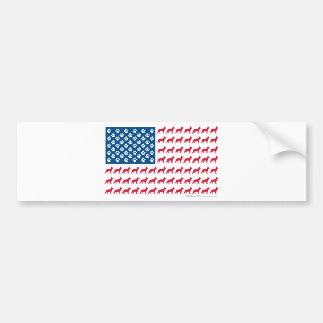 Patriotic German Shepherds Bumper Sticker (Front)