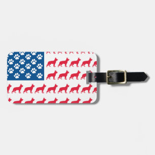 Patriotic German Shepherds Luggage Tag
