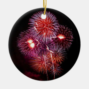 Patriotic Gifts Fireworks from the 4th of July Ceramic Tree Decoration