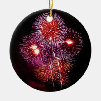 Patriotic Gifts Fireworks from the 4th of July Ceramic Tree Decoration