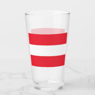 Patriotic glass cup with flag of Austria