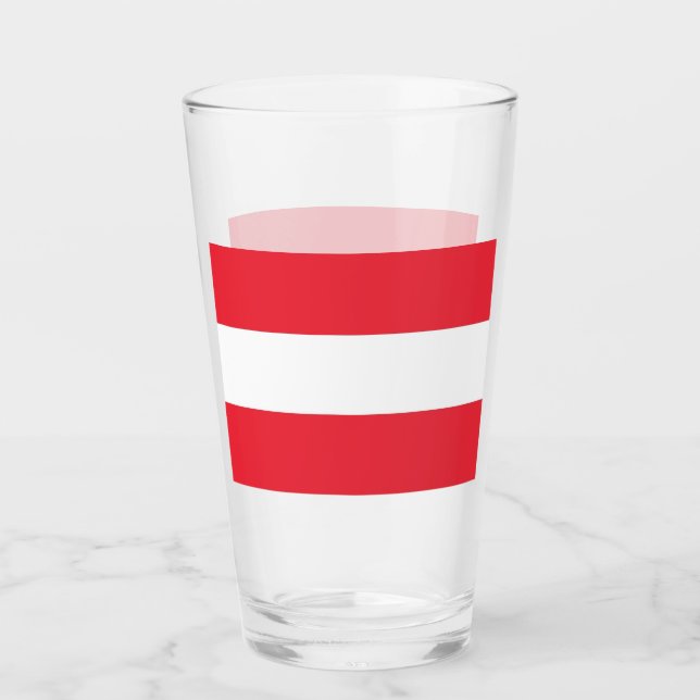 Patriotic glass cup with flag of Austria (Front)