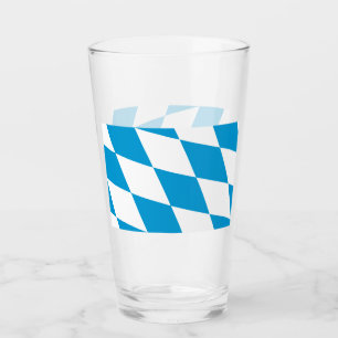 Patriotic glass cup with flag of Bavaria