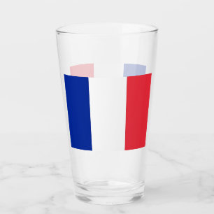 Patriotic glass cup with flag of France
