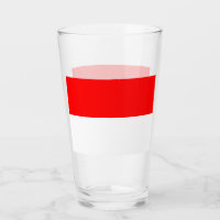Patriotic glass cup with flag of Indonesia