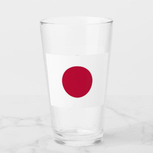 Patriotic glass cup with flag of Japan