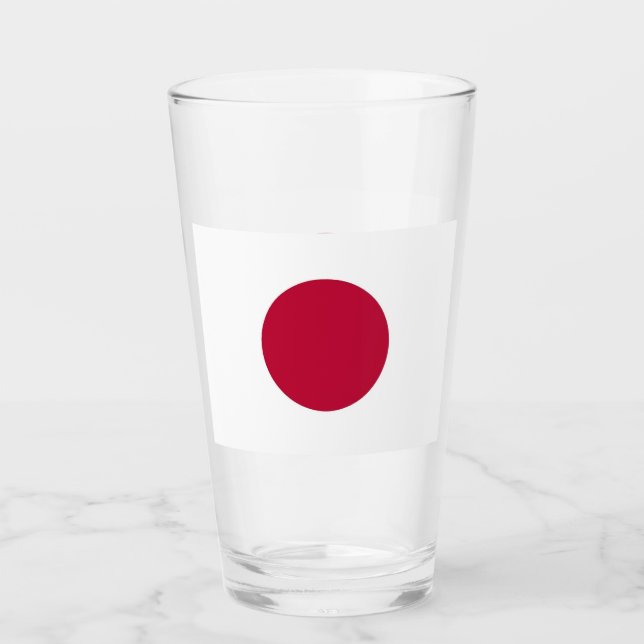 Patriotic glass cup with flag of Japan (Front)