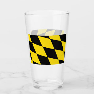 Patriotic glass cup with flag of Munich