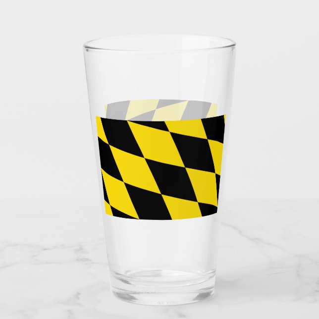 Patriotic glass cup with flag of Munich (Front)