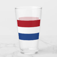 Patriotic glass cup with flag of Netherlands