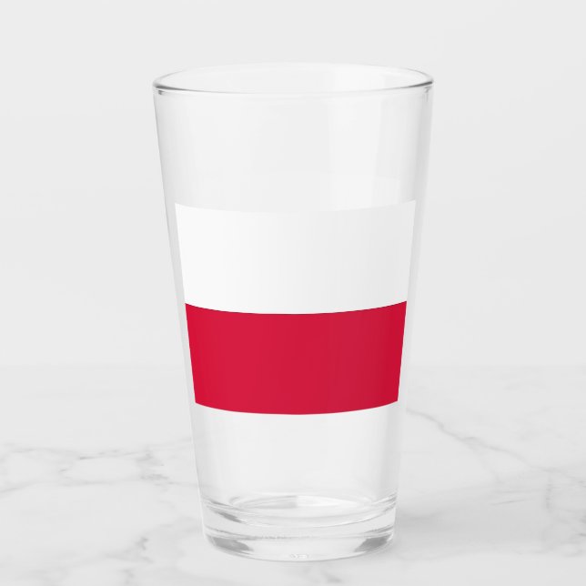 Patriotic glass cup with flag of Poland (Front)