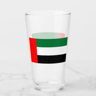 Patriotic glass cup with flag of UAE