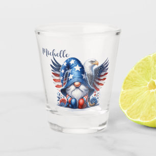 Patriotic Gnome and Eagle Americana Celebration  Shot Glass