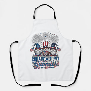 Patriotic Gnome Chillin With My Gnomies Shirt Desi Apron