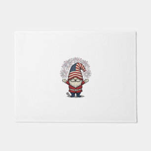 Patriotic Gnome Fireworks Vintage Vector Design_1 Doormat