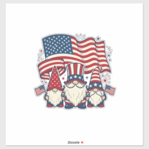 Patriotic Gnome Flag Vintage Engraving Design_1