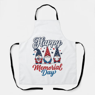 Patriotic Gnome Happy Memorial Day Vintage Shirt D Apron