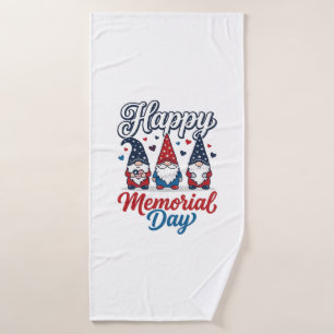 Patriotic Gnome Happy Memorial Day Vintage Shirt D Bath Towel