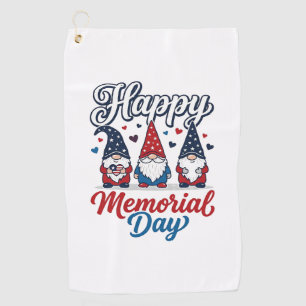 Patriotic Gnome Happy Memorial Day Vintage Shirt D Golf Towel